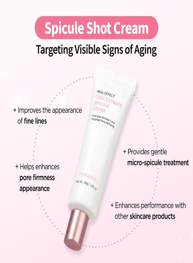 PONGDANG Real Effect Concentrate Spicule Cream (1.05oz | Shot Cream with Spicule, Panthenol, Teptides | Intens Wrinkle Crae & Targeted Pore Refining, Agaging Care for Face | Korean Skin Care - Image 2