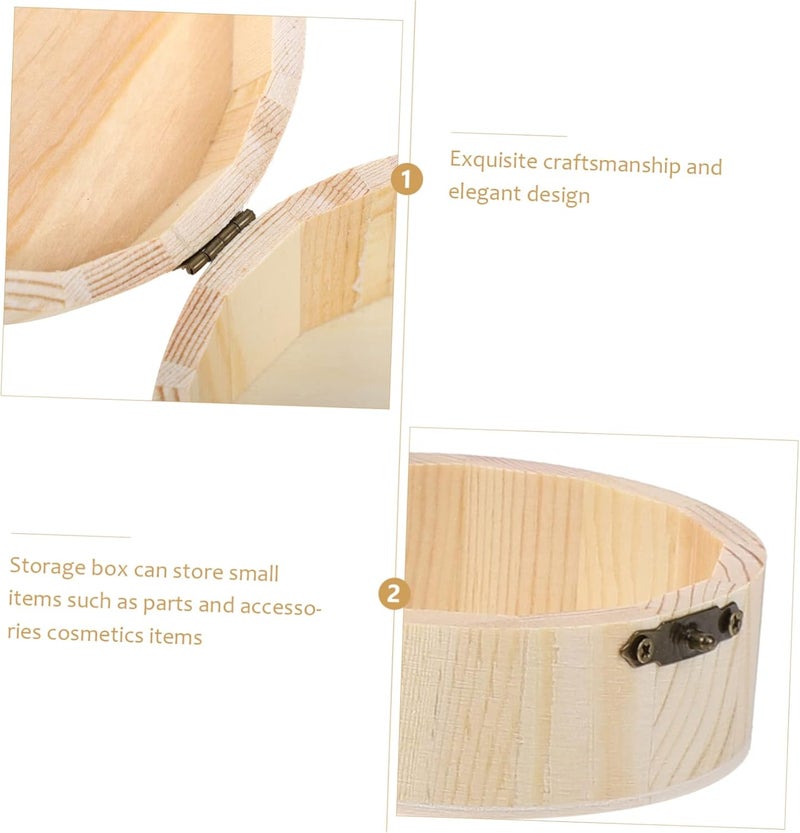 2pcs Round Wooden Storage Boxes Outdoor Organization and Storage Small Parts Organizer Treasure Box Toy Accessories - Image 4