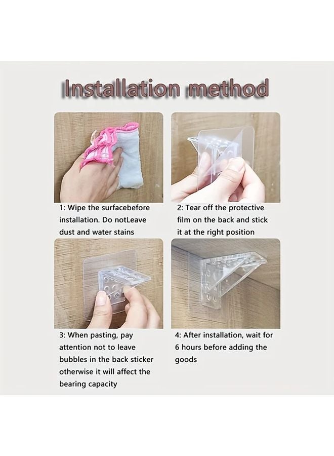 10pcs Heavy Duty Self Adhesive Shelf Support Pegs No Drill Strong Partition Brackets - Image 3