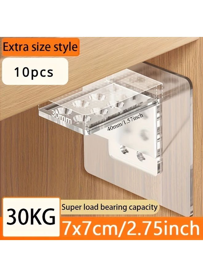 10pcs Heavy Duty Self Adhesive Shelf Support Pegs No Drill Strong Partition Brackets - Image 2