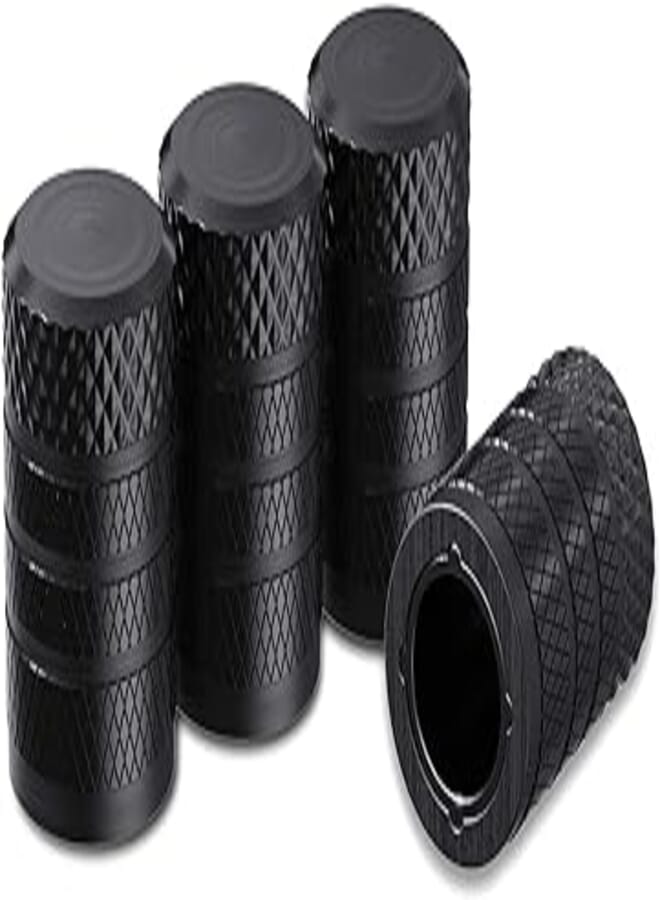 CKAuto Tire Valve Stem Cap, Black, 4 pcs/pack, Anodized Aluminum Valve Stem Cap Set, Corrosion Resistant, Ideal for Cars, Trucks, and Bicycles