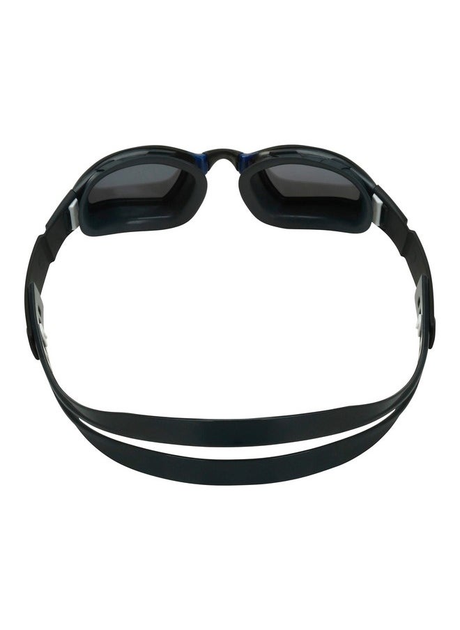 phelps - Ninja Competitive Swim Goggles Silver Mirror Lens, Gray & Navy Frame Race Fit Strap System, Curved Lens Technology, Antifog, Uv Protection The Every Time, Adjustable - Image 1