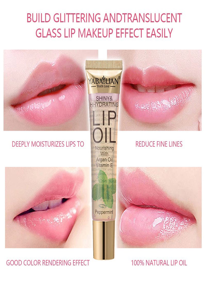 SYOSI Plumping Lip Oil,  6Pcs Fruit Flavor Color Change Lip Oil, Moisturizing Lip Gloss Tinted Lip Balm Lip Care Transparent Toot Lip Oil, Non-Sticky Nourishing Repairing Lightening Lip Lines Dry Lips - Image 3