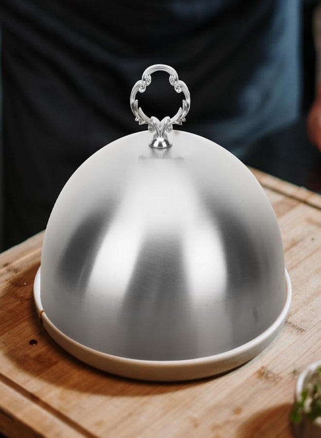 UTHCLO Stainless Steel Steak Cover Serving Dish Covers Griddle Basting Cover Melting Dome for Griddle Cloche for Food Griddle Dome Cover to Keep Food Warm Basting Cover for Griddle Silver - Image 5