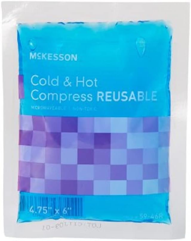 McKesson Cold and Hot Compress Reusable [24 Pack] Gel Ice Hot Packs for Injuries, 4.75 in x 6 in