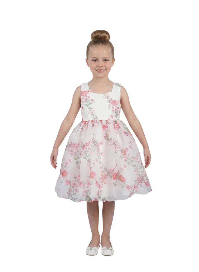 Bidani Floral Print Girls' Organza Party Dress