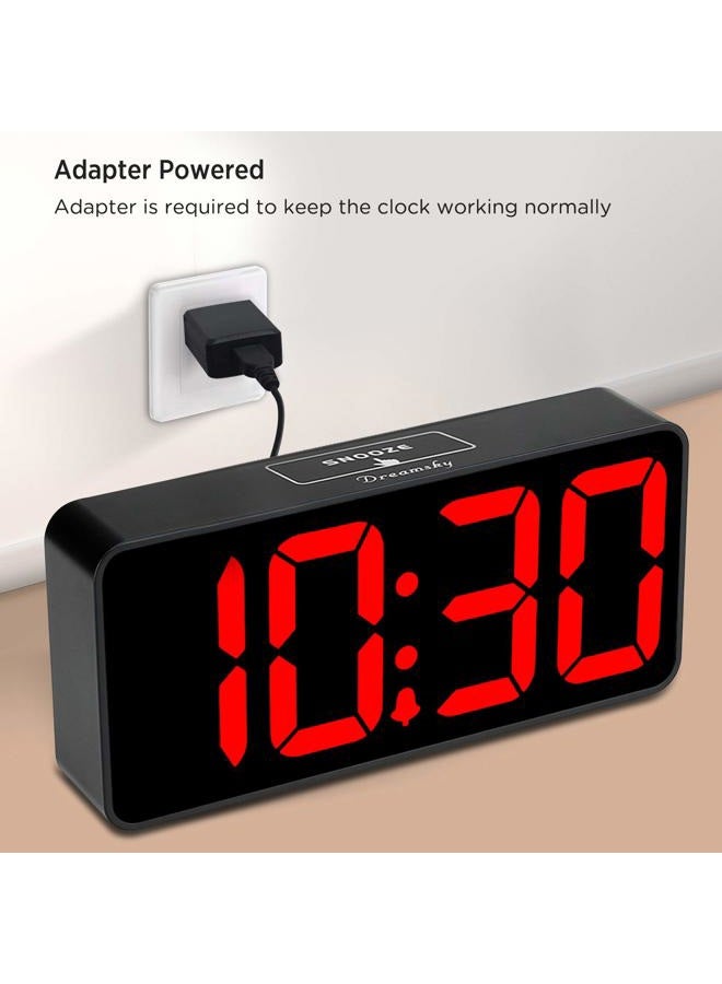DreamSky Large Digital Alarm Clock Big Numbers for Seniors & Visually Impaired, 9 Inches Electric Clocks for Bedroom, Jumbo Display Fully Dimmable Brightness, USB Ports, Adjustable Alarm Volume - Image 2