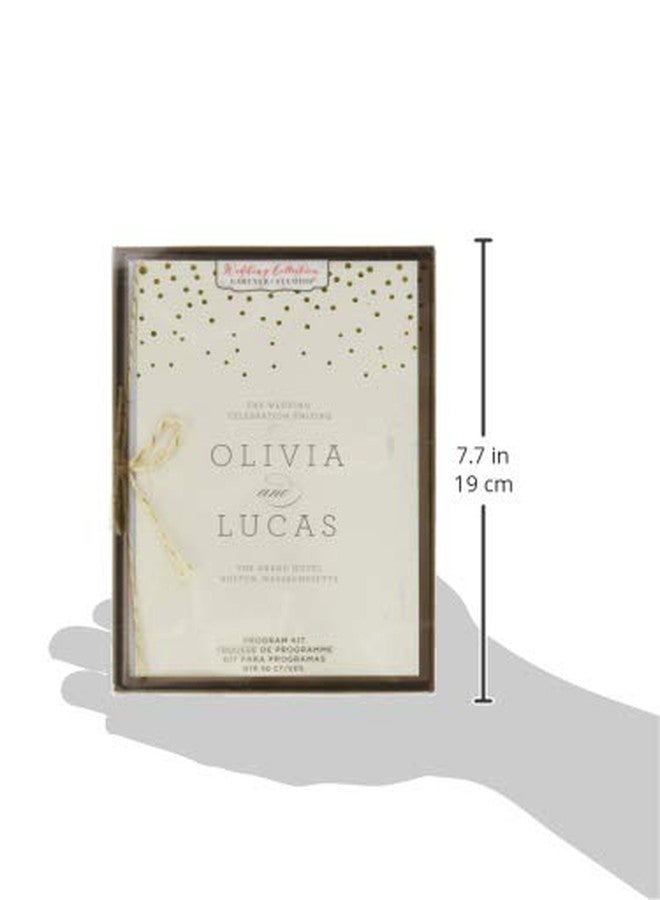 Gartner Studios Gold Foil Dots Print-at-Home Wedding Program Kit, Ivory and Gold, 5” x 7”, Set of 50 - Image 2