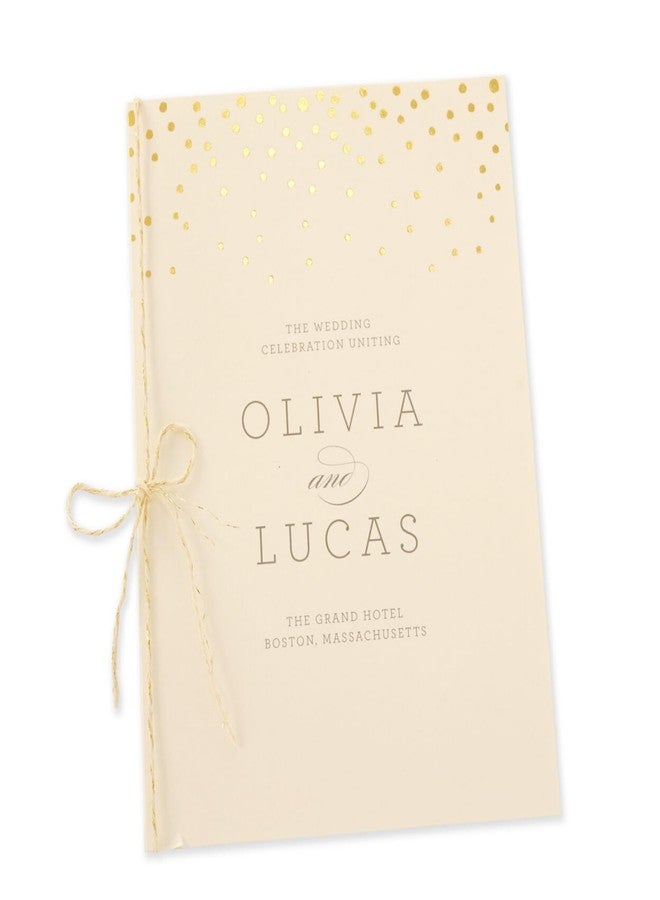 Gartner Studios Gold Foil Dots Print-at-Home Wedding Program Kit, Ivory and Gold, 5” x 7”, Set of 50 - Image 3