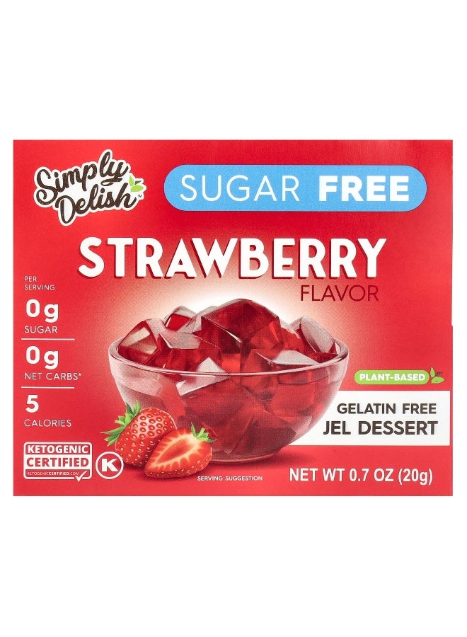 Natural Simply Delish Natural Simply Delish, Gelatin Free Jel Dessert, Sugar Free, Strawberry, 0.7 oz (20 g) - Image 1