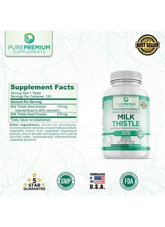 PUREPREMIUM SUPPLEMENTS PurePremium Milk Thistle Supplement with Silymarin Extract - Liver Support Health Supplement - Maintain Normal Liver's Function - Vegan Silymarin Milk Thistle - 120 Tablets  - Image 4