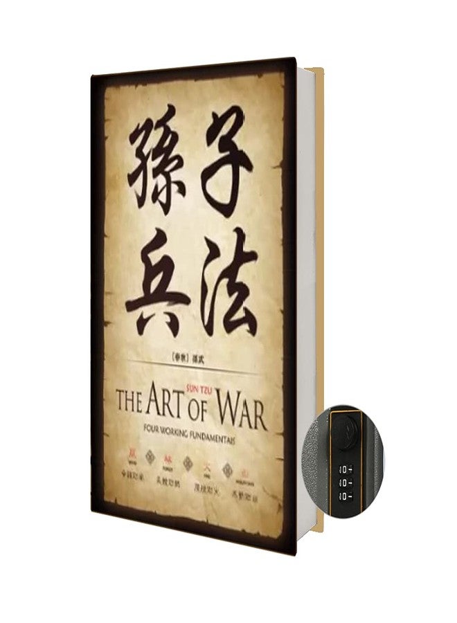PACOLO Chinoiserie Diversion Book Safe Storage Box (Size 8.7"×6"×2") With Security Combination Lock, Chinese style Ornaments Secret Hidden Safe (The Art of War - Combination Lock) - Image 1
