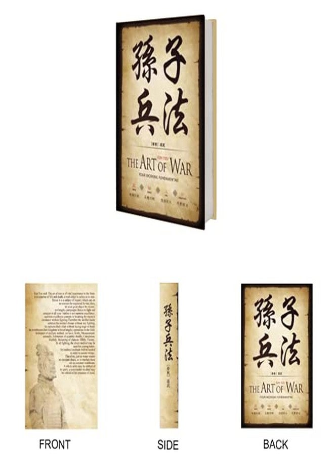 PACOLO Chinoiserie Diversion Book Safe Storage Box (Size 8.7"×6"×2") With Security Combination Lock, Chinese style Ornaments Secret Hidden Safe (The Art of War - Combination Lock) - Image 2