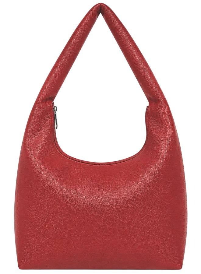 Women’s Burgundy Shoulder Bag with Elegant Design & Flexible Material - Image 1