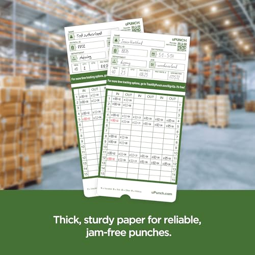 uPunch 300 Time Cards for Green HN3000 AutoAlign Time Clocks (HNTCG1300) - Image 4