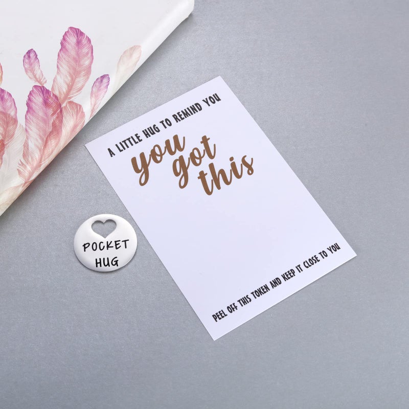 MIXJOY You Got This Pocket Hug Token & Greeting Card for Friends Family, Think of You Missing You Gift, Positivity Cheer Up Gift for Him Her, Sengding a Hug Gifts - Image 2