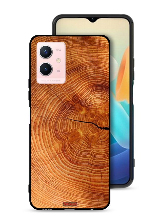 Tolwak Vivo Y33s 5G Protective Case Cover Crack Wood - Image 1