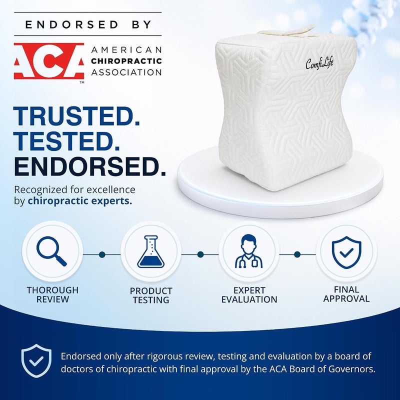 ComfiLife Knee Pillow for Side Sleepers - Cooling Memory Foam Leg Pillow for Sleeping - Medium Support - Image 2