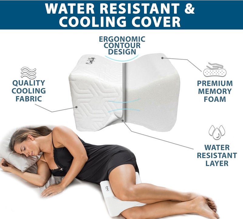 ComfiLife Knee Pillow for Side Sleepers - Cooling Memory Foam Leg Pillow for Sleeping - Medium Support - Image 4