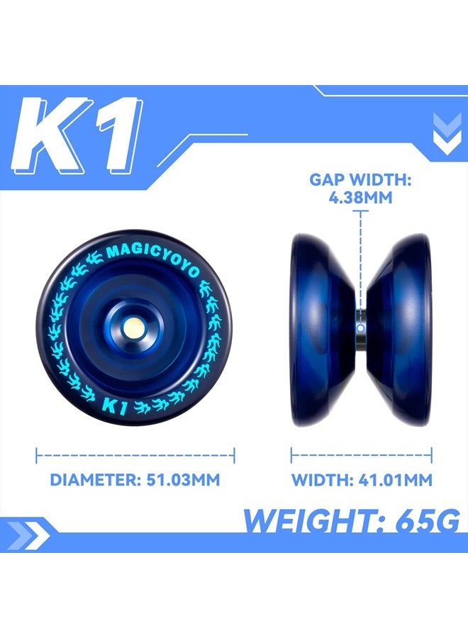 MAGICYOYO Responsive YoYo K1-Plus for Kids Beginners with Yoyo Storage Bag + 12 Yoyo Strings and Yo-Yo Glove Gift (Blue) - Image 3