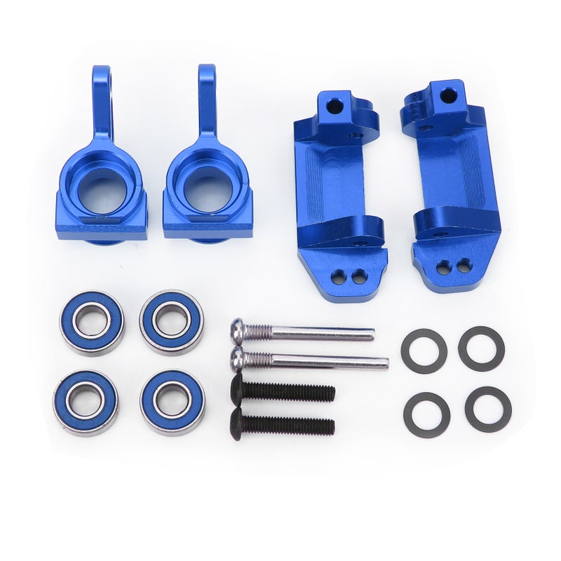 RC Front C Hub Seat Steering Cup Knuckles Set with Bearings for Traxxas Slash 2WD 1/10 RC CarBlue - Image 1