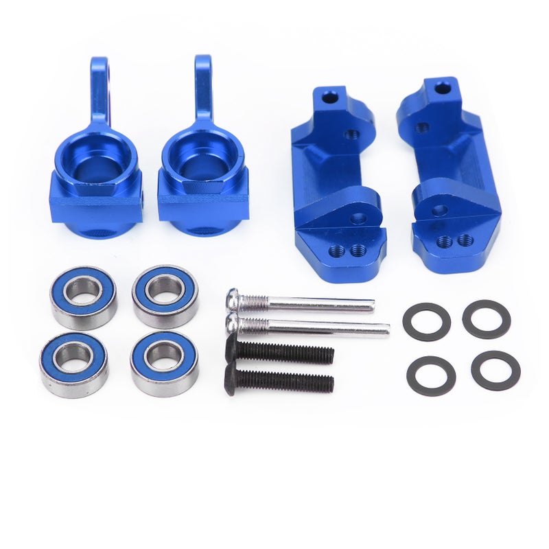 RC Front C Hub Seat Steering Cup Knuckles Set with Bearings for Traxxas Slash 2WD 1/10 RC CarBlue - Image 2