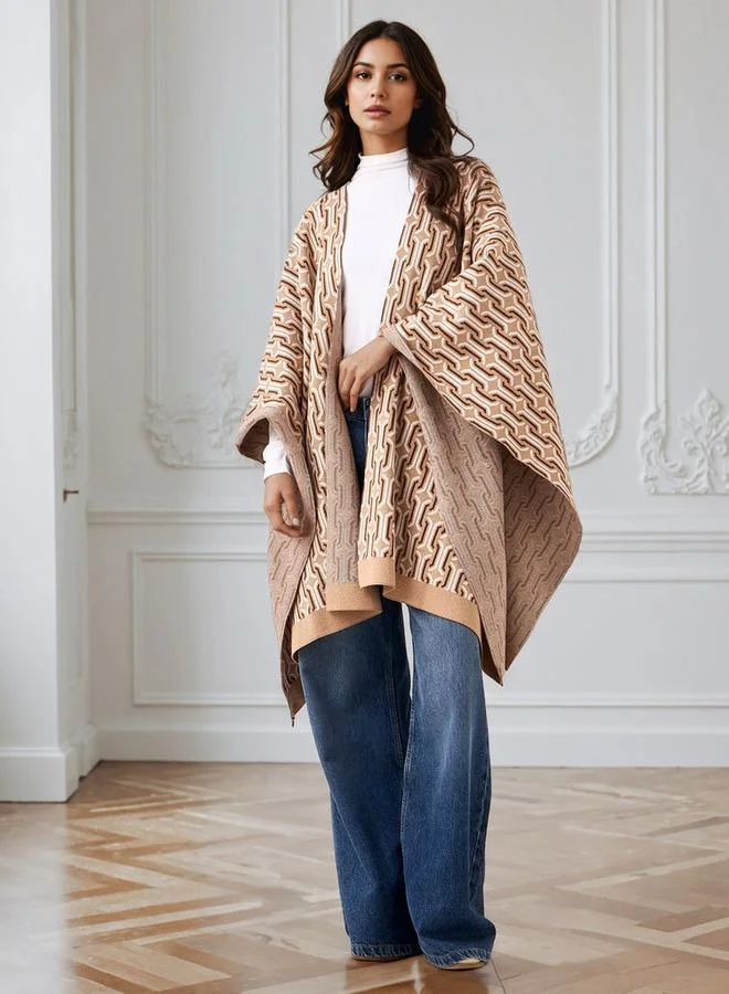 سبلاش فيڤ Relaxed Fit Printed Poncho