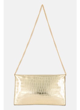 Moda Luxe Women Textured Day Clutch Bag 20 H x 29 L x 2 W cm, Light Gold  - Image 2