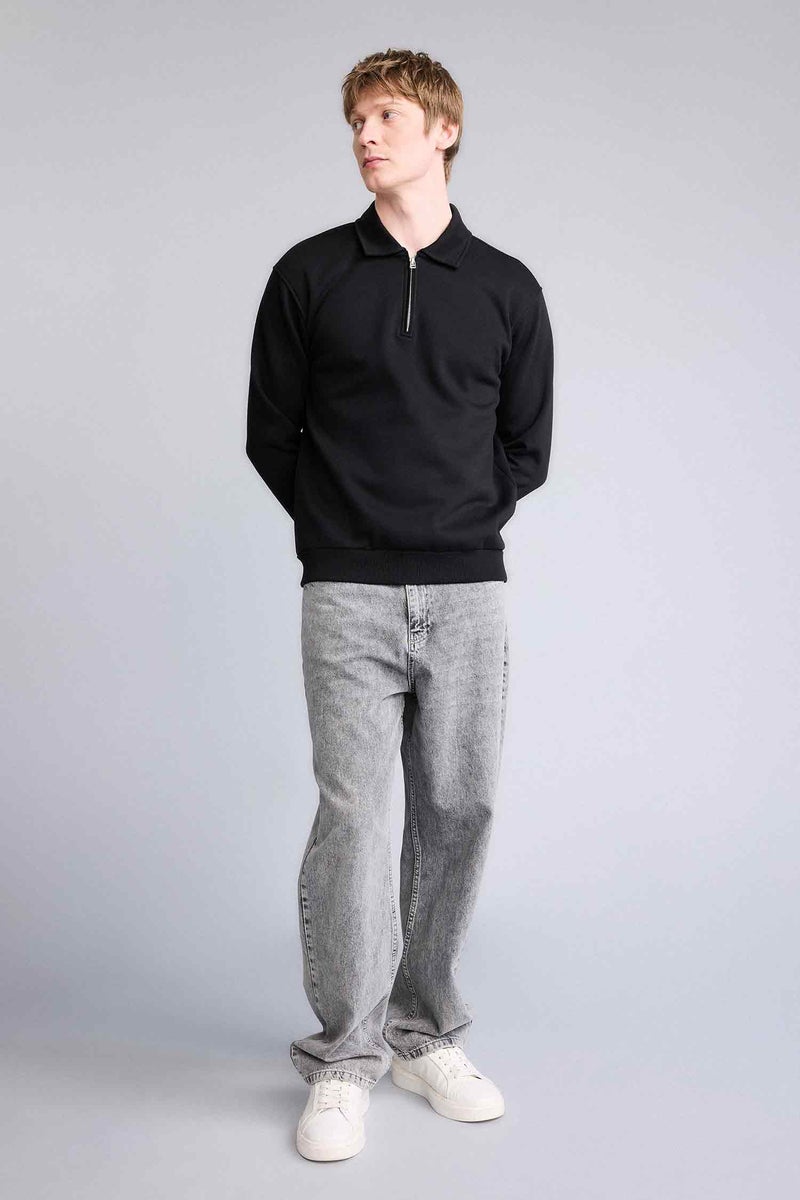 DeFacto Black Man Thick Fabric Sweatshirt Casual - Image 2