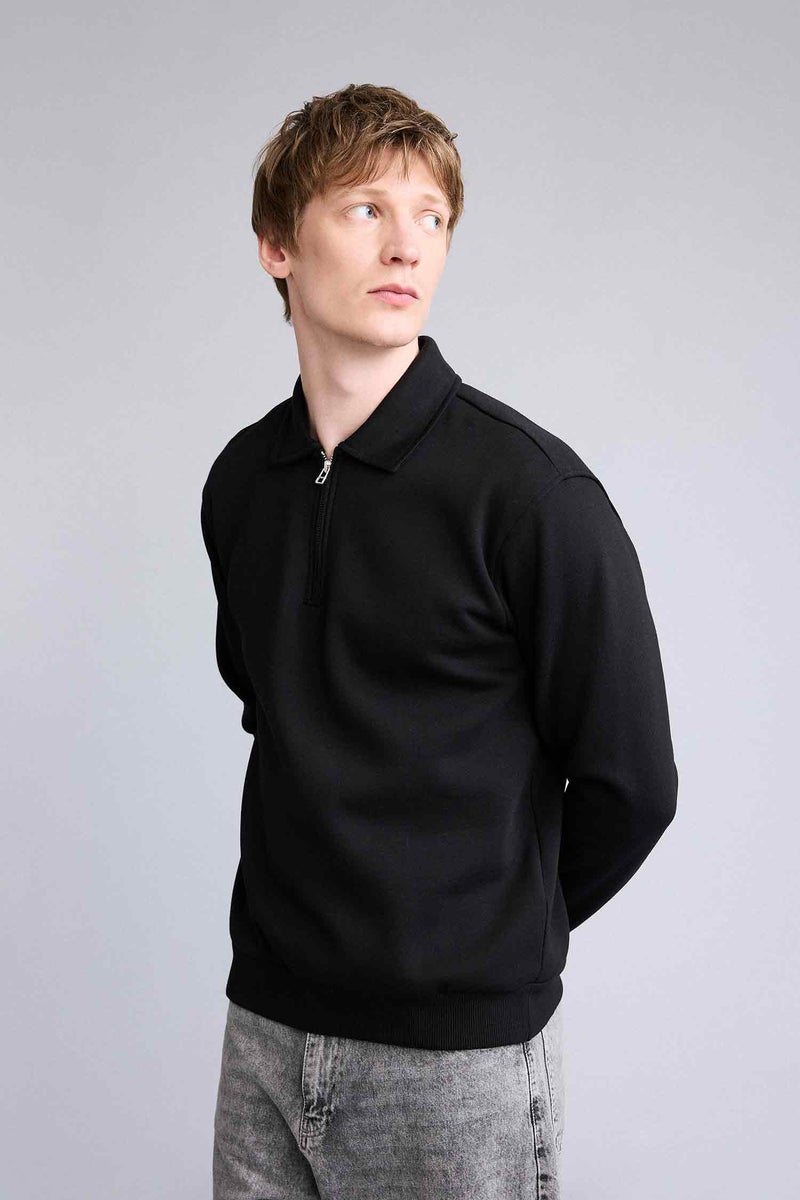 DeFacto Black Man Thick Fabric Sweatshirt Casual - Image 3