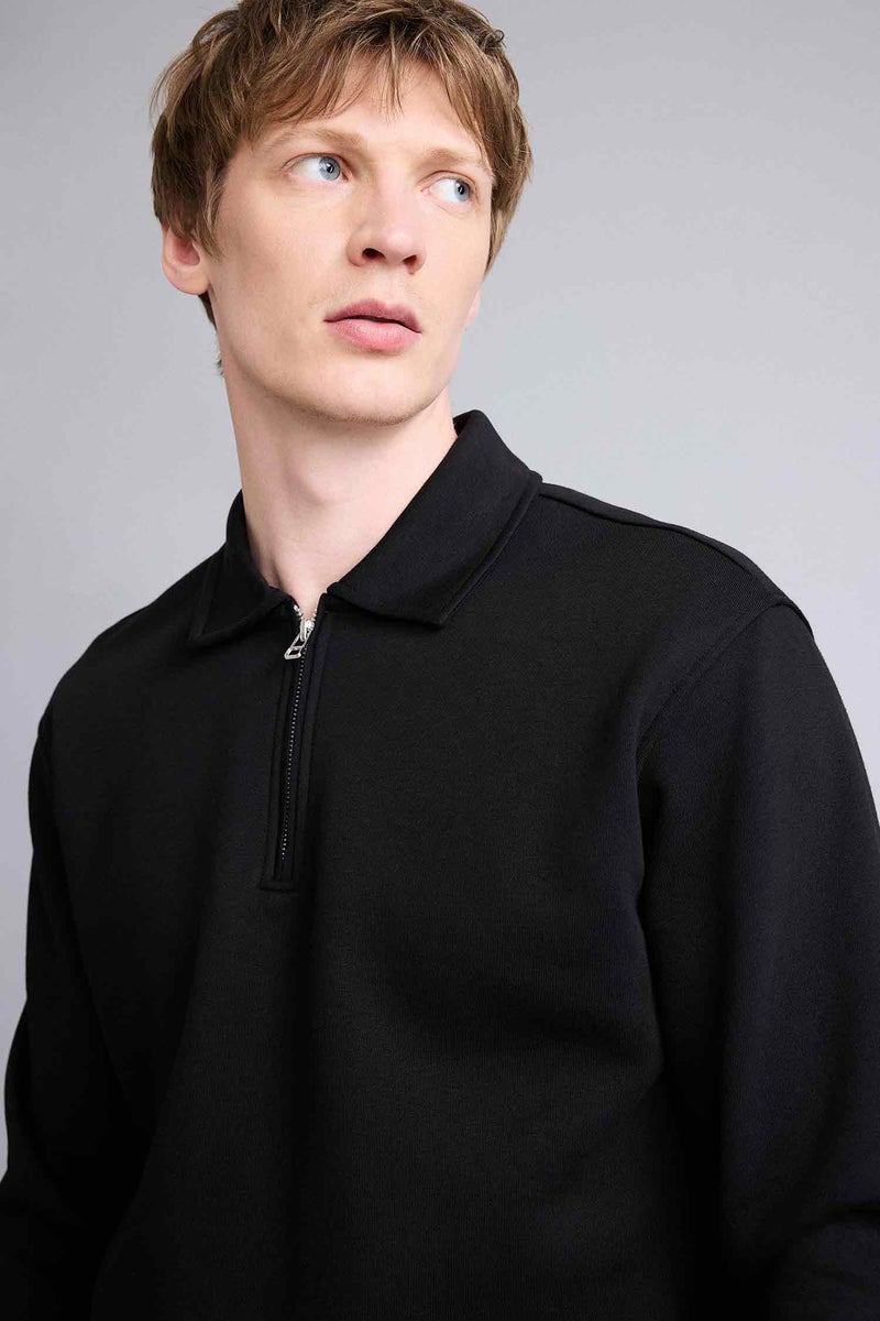 DeFacto Black Man Thick Fabric Sweatshirt Casual - Image 4