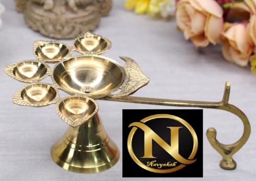 Navyaksh Aarti Diya Stand Camphor for Pooja and Temple Brass Table - Image 5