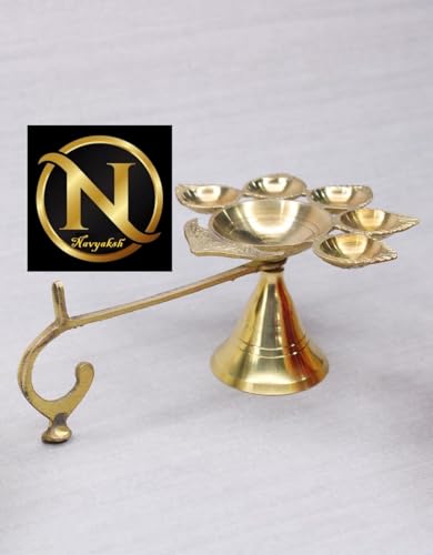 Navyaksh Aarti Diya Stand Camphor for Pooja and Temple Brass Table - Image 4