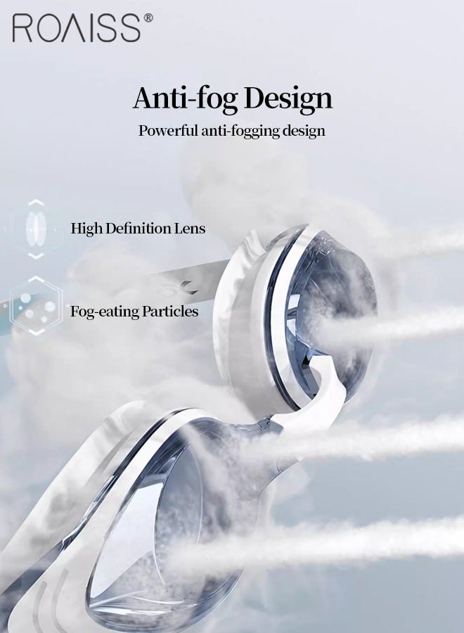 رويس مجموعة نظارات سباحة للبالغين مكونة من 4 قطع، نظارات سباحة واسعة الرؤية مضادة للضباب عالية الوضوح، معدات سباحة داخلية وخارجية بما في ذلك النظارة وقبعة السباحة ومشبك الأنف وسدادات الأذن - Image 4