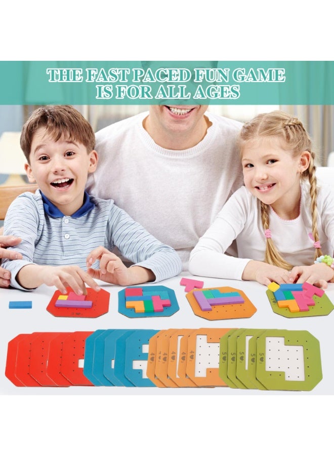 شيبشيب 128 قطعة من ألغاز الكتل الروسية، لعبة ألغاز ملونة، لعبة لوحية، ألغاز لتحدي الذكاء، ألعاب تعليمية من مونتيسوري للأطفال والبالغين - Image 2