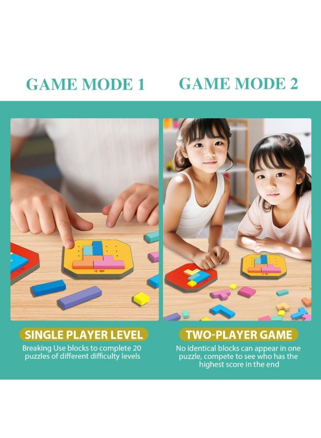 شيبشيب 128 قطعة من ألغاز الكتل الروسية، لعبة ألغاز ملونة، لعبة لوحية، ألغاز لتحدي الذكاء، ألعاب تعليمية من مونتيسوري للأطفال والبالغين - Image 5
