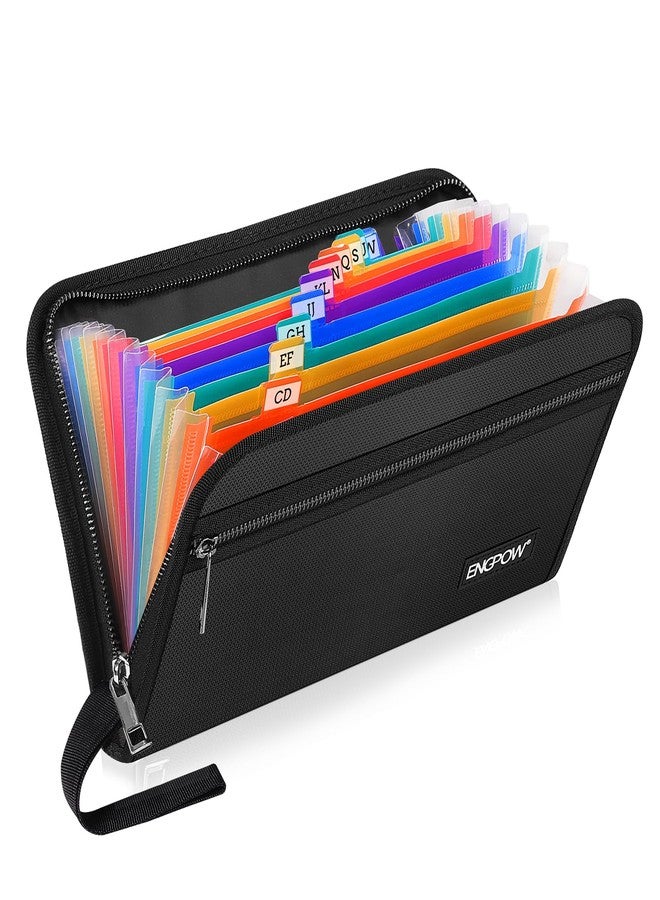 ENGPOW Receipt Coupon Organizer,Fireproof 13 Pockets Expanding File Folder Small Accordian File Organizer,Portable Filing Wallet Holder with Zipper & Labels for A5 Size Files and More(11.4" x 6.3") - Image 1