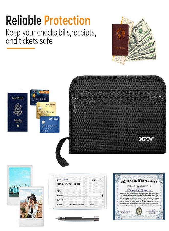 ENGPOW Receipt Coupon Organizer,Fireproof 13 Pockets Expanding File Folder Small Accordian File Organizer,Portable Filing Wallet Holder with Zipper & Labels for A5 Size Files and More(11.4" x 6.3") - Image 3