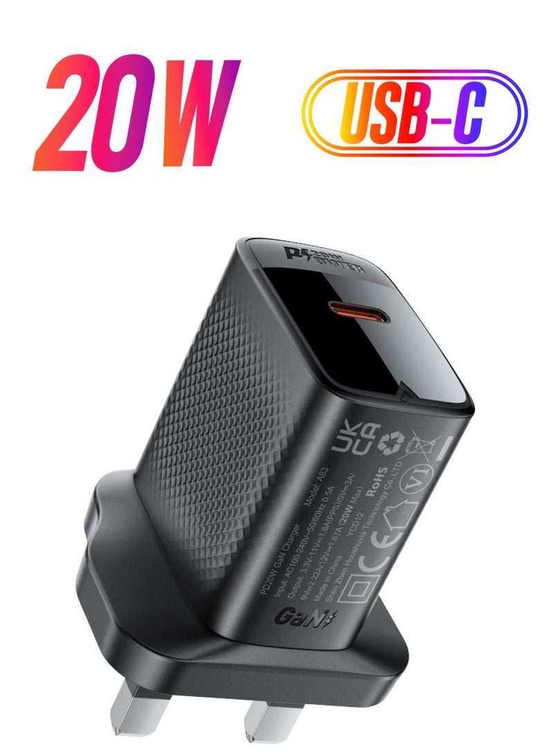 أسيفاست شاحن حائط سريع الشحن A83 PD20W (1xUSB-C) المملكة المتحدة - Image 1