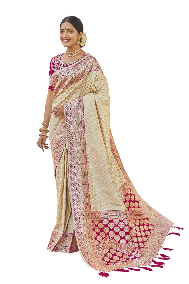 MANOHARI adorable woven pattern Banarasi Silk saree for women with Blouse Piece_MN1739 - Image 1