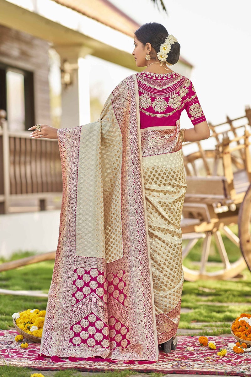MANOHARI adorable woven pattern Banarasi Silk saree for women with Blouse Piece_MN1739 - Image 4