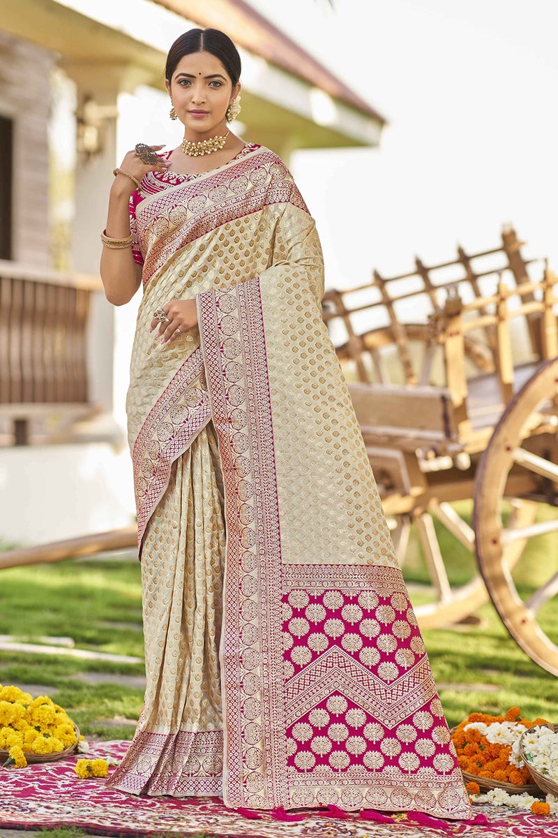 MANOHARI adorable woven pattern Banarasi Silk saree for women with Blouse Piece_MN1739 - Image 2