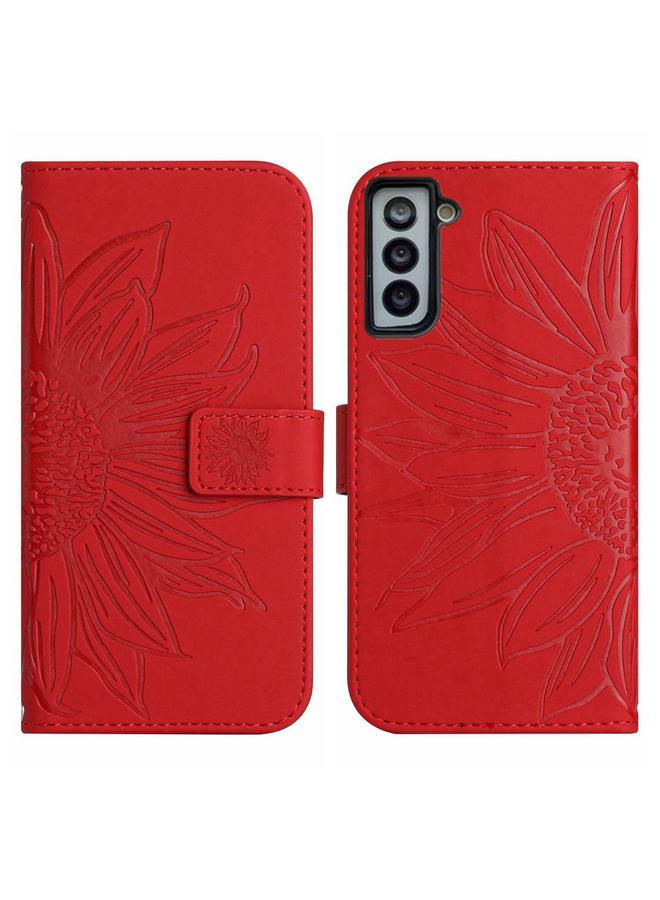 اس-توب جراب لهاتف Samsung Galaxy S21 5G، جراب هاتف جلدي قلاب بنمط زهرة الشمس مع حبل تعليق - Image 2