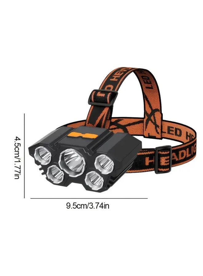 1 Pack USB Fast Charging Headlamp With 5 LED Modes Type C Compact For Construction - Image 4