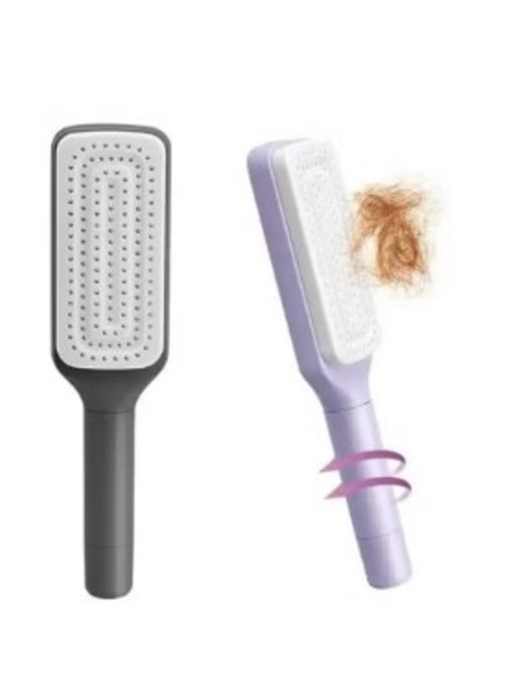 "Self-Cleaning Detangling Hair Brush for Women and Men – Organic Hairbrush Without Pulling, Professional Detangling Brush for Wet and Dry Hair, Ideal for Curly and Straight Hair, Rotating Hairbrush with a Detachable Rotating Shaft for Removing Knots and Tangles for All Hair Types Including Hair Extensions – Brush for Dry and Wet Use (Multiple Colors Available)."