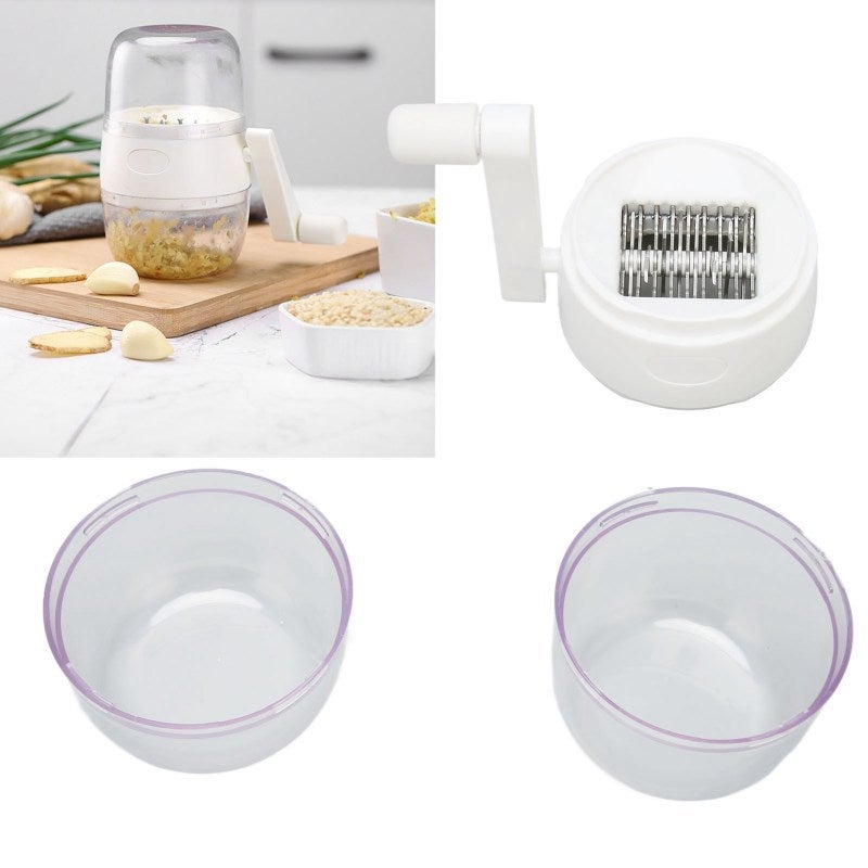 Nut Grinder Hand Crank Stainless Steel Blades Nut Chopper Manual Nut Grinder With Skid Resistance Handle for Garlic White - Image 4
