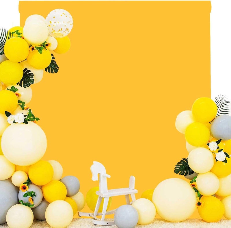 TYTYUU Yellow Photo Backdrop for Photoshoot Yellow Background for Photography Photo Backdrop Curtain for Party 10 x 10 FT - Image 5
