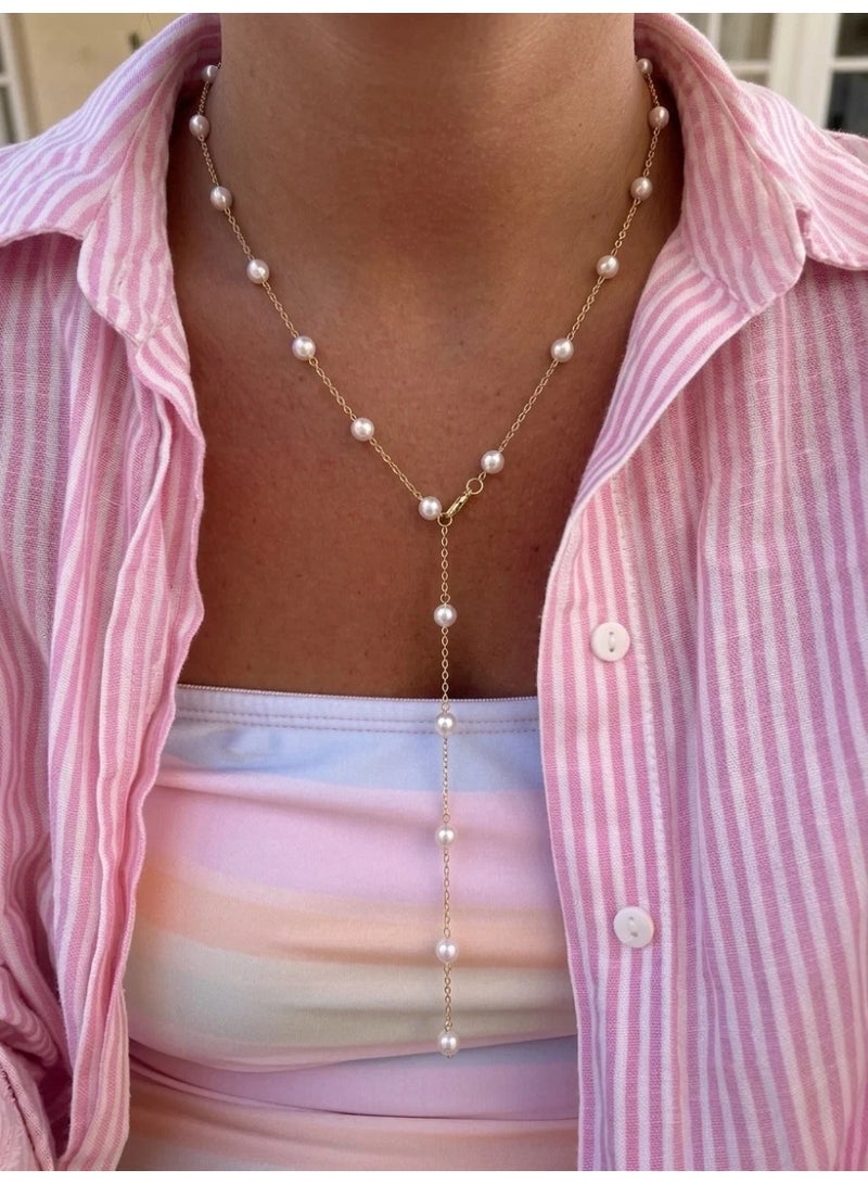original pearl drop necklace (gold plated)