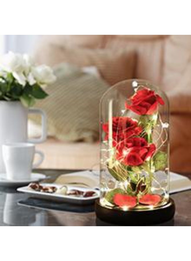 Eternal beauty, gift for mom, luminous glass rose, preserved flower, gift for her, gift for women, wedding gift, Mother's Day, Valentine's Day gift, gift for girlfriend, gift for wife, three flowers, three blessings - Image 4