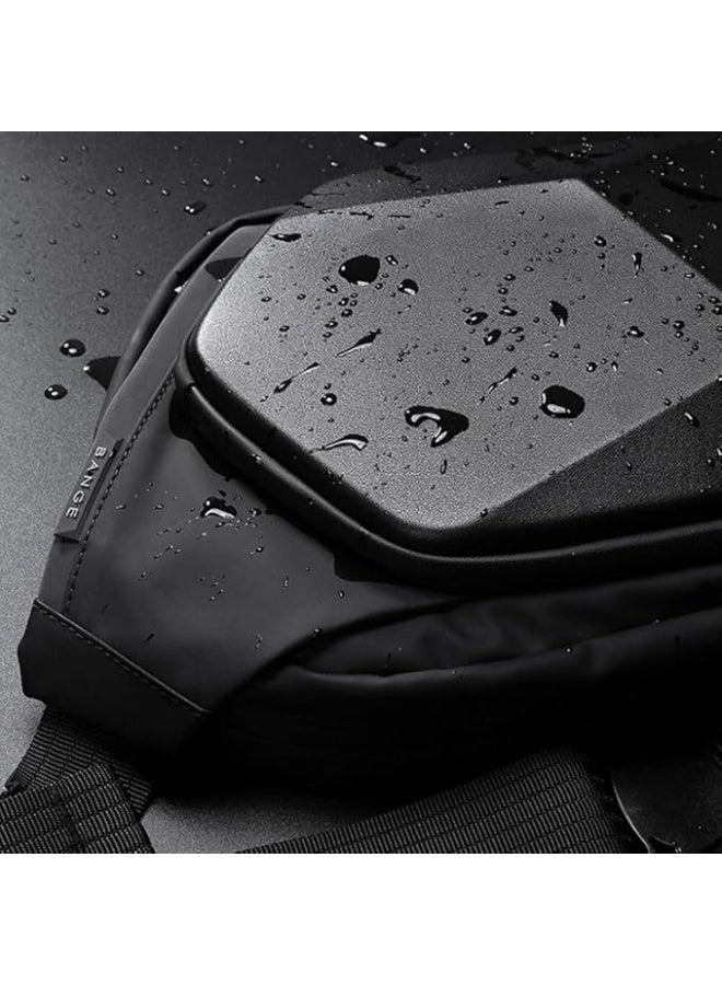 بانجي حقيبة كتف WnewTools Bange 7229 بتصميم مستوحى من القاطرات، مضادة للسرقة، مقاومة للماء، ذات غلاف صلب، حقيبة صدر، حقيبة كتف، حقيبة ركوب الدراجات، حقيبة تخييم، حقيبة رياضية - Image 2